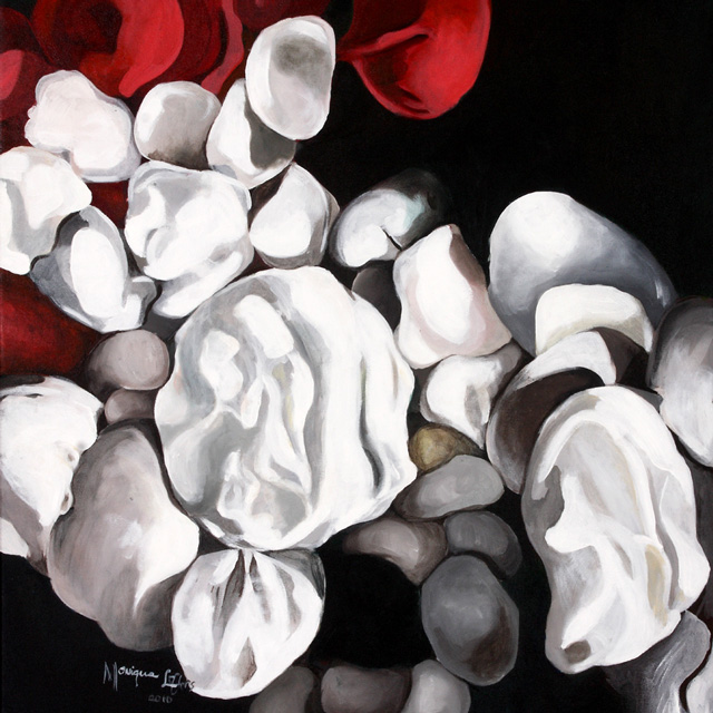 Monique Lofters Artwork with white roses