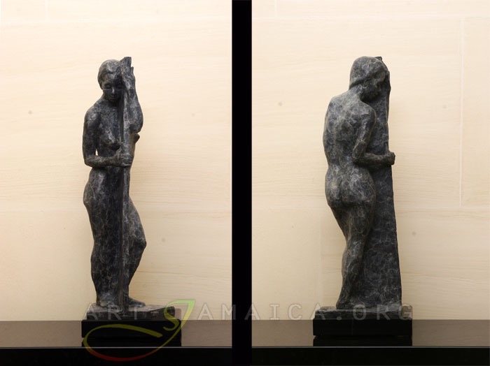Basil Watson: Figurine in Bronze depicting a nude girl
