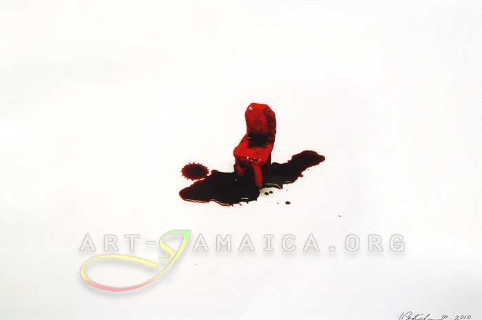 Keisha Castello's painting of a blood-tainted chair