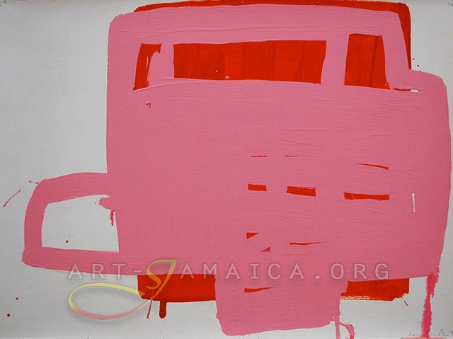 Laura Hamilton's abstract painting in red colours