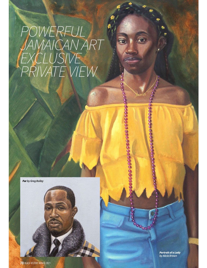 Page 70 of brochure Black History Month: Powerful Jamaican Art excluvice Private View 2021